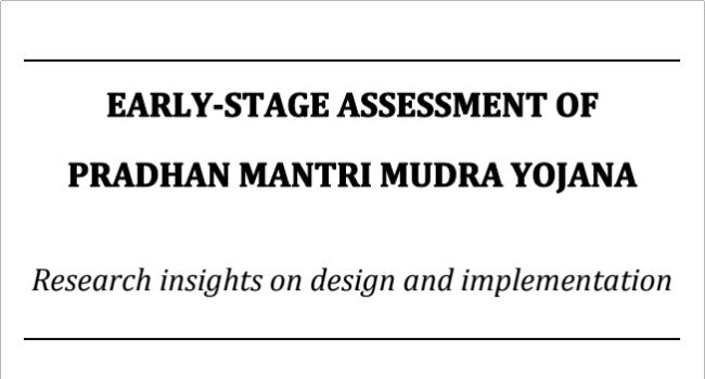 Early Stage Assessment of Pradhan Mantri Mudra Yojna